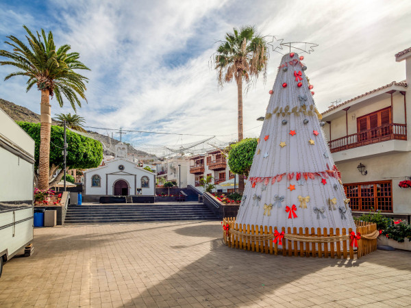 Weihnachtsbaum und Palmen auf Teneriffa