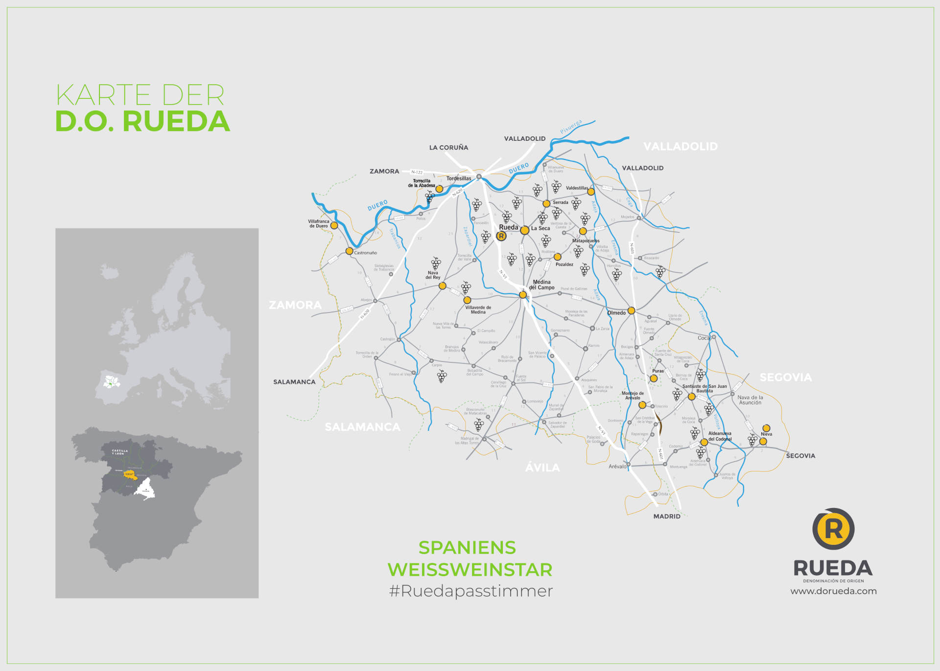 eine Map der Weinregion Rueda