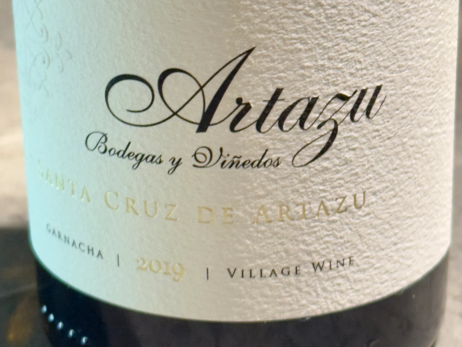 Artazu Garnacha Blanca Santa Cruz 2019 Weißwein aus Spanien